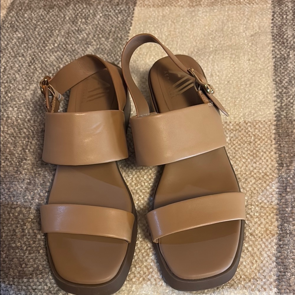 AEROSOLES Tan Leather Slingback Sandals - Picture 8 of 10